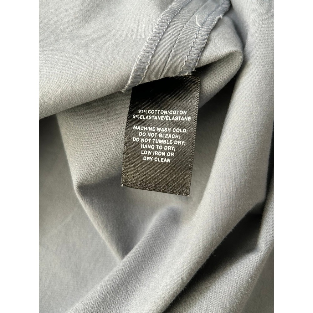 Lafayette 148 New York Blue Gray Cotton Stretch Sleeveless Shirt Dress XL - Picture 7 of 7